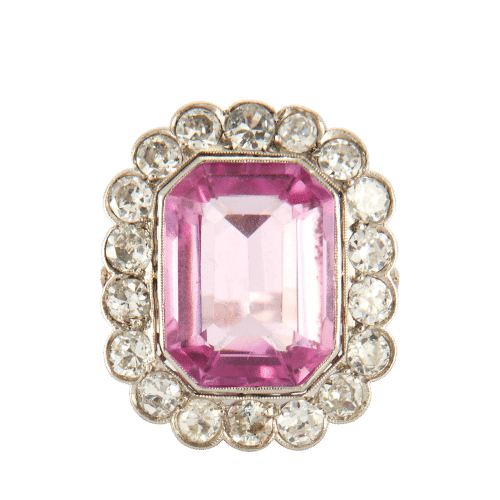 Bague 55 Bague Pompadour Art-Déco Diamants 58 Facettes