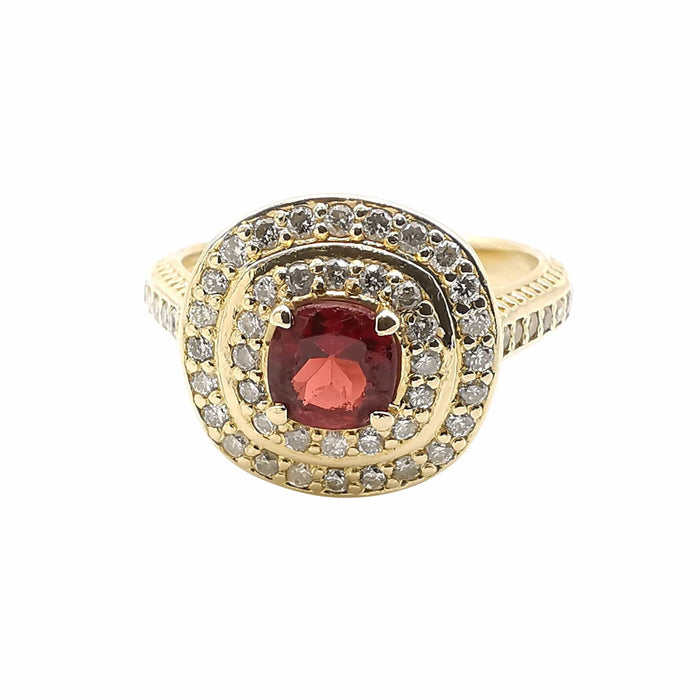 Bague 52 Bague or jaune rubis & diamants 58 Facettes