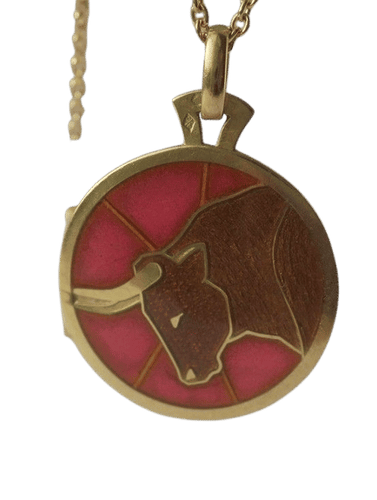 Pendentif Cartier - Pendentif zodiaque Taureau en or jaune 18k et émail plique-à-jour 58 Facettes