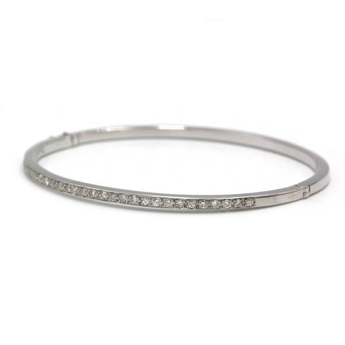 Bracelet Bracelet rigide en or blanc 750 et diamants environ 1 carat total 58 Facettes 1242