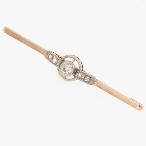 Broche Broche rétro en or jaune et platine avec diamants 58 Facettes