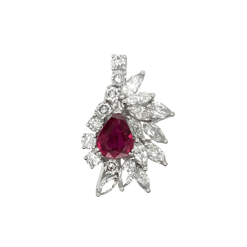 Pendentif Pendentif Cocktail Or Blanc - Rubis et Diamants 58 Facettes 1.0002595/6