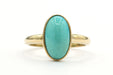 Bague 47 Bague contemporaine en or jaune sertie d'une turquoise 58 Facettes B420