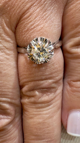 Solitaire ancien en platine et diamant T50 ajustable