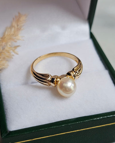 Bague 51 Bague or jaune perle 58 Facettes 683