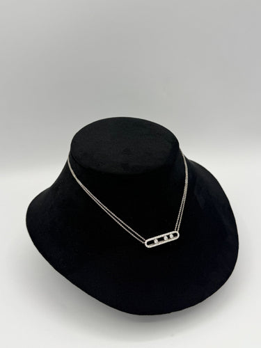 Collier Messika - Collier en or blanc "Move classique" 58 Facettes 1