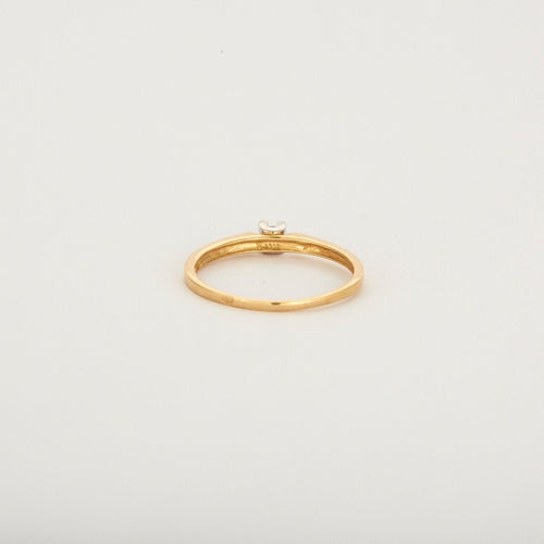 Bague 54 Solitaire or jaune et blanc diamant 58 Facettes 3121273