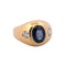 Bague 52 Bague vintage avec saphir 2,80 ct et diamants en or jaune 18 kt 58 Facettes