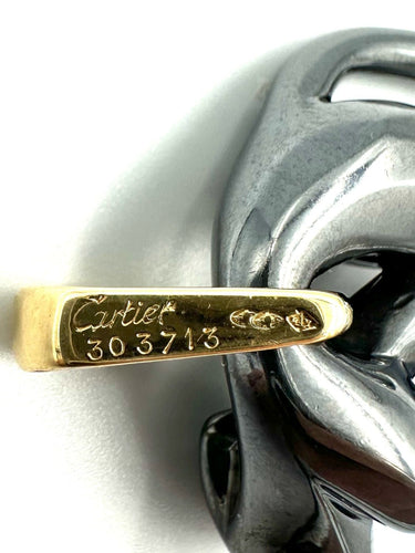 Pendentif CARTIER. Collection "Panthère", pendentif or jaune et silverium 58 Facettes