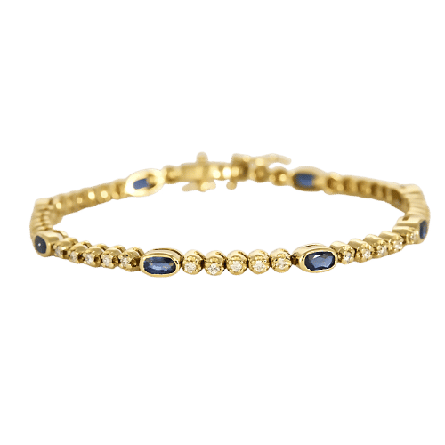 Bracelet Bracelet or jaune, saphir et diamants 58 Facettes DADB-16