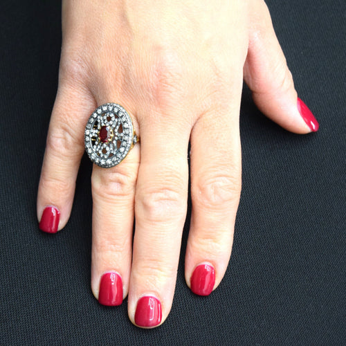 Bague 54 Bague Art Déco 1800 58 Facettes