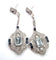 Boucles d'oreilles Boucles d'oreilles en platine avec saphirs carrés et diamants 58 Facettes