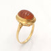 Ring 58 Yellow Gold and Amber Ring 58 Facettes