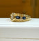 Bague en or jaune diamants et saphirs