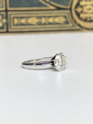 Bague 51 Bague solitaire en or blanc et diamant 58 Facettes