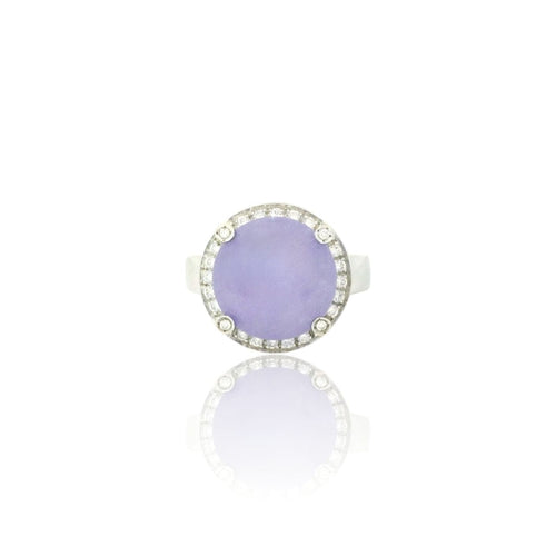 Bague POIRAY - Bague "filles Antik" or blanc, calcédoine, diamants 58 Facettes