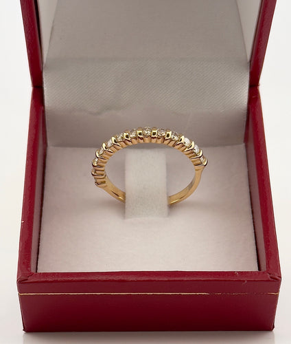 Bague 54 Demi-Alliance or jaune diamants 58 Facettes