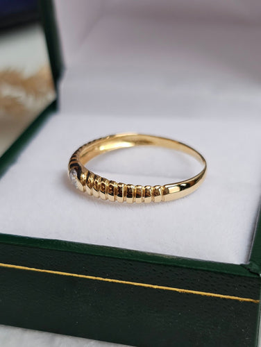 Bague 55.5 Bague Diamant or jaune sertie d'un diamant 58 Facettes 669