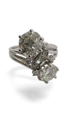 Bague ancienne en platine et diamants