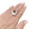 Bague 56 Bague jupe rubis, diamants, platine. 58 Facettes 34673