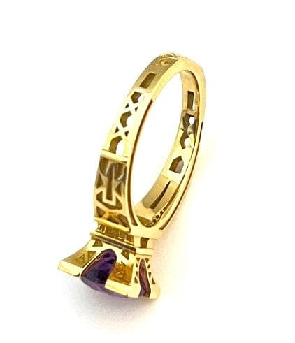 Bague 53 TOURNAIRE Paris, French Kiss, bague or jaune améthyste 58 Facettes 123577.07