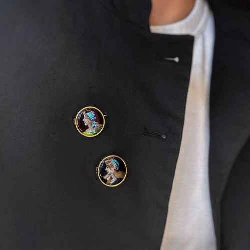 Broche - Or jaune & Email Limoges