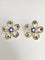 Boucles d'oreilles Boucles d’oreilles fleurs saphirs et diamants en or jaune 14K 58 Facettes