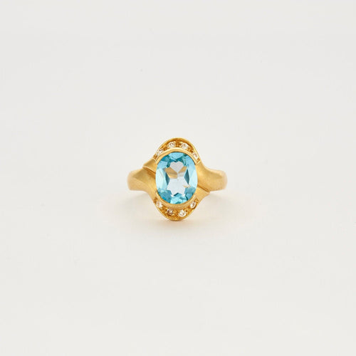 Bague 54 Bague aigue-marine 58 Facettes LP635