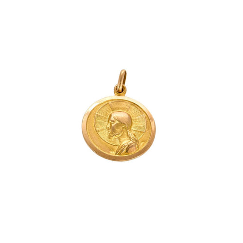 Pendentif Médaille double face Vierge & Jésus en or 18K 58 Facettes