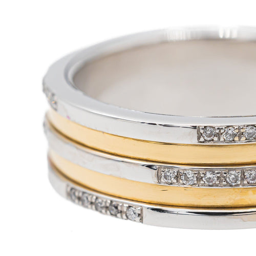 Bague 59 Bague Or jaune, Or blanc Diamant 58 Facettes 2958340CN