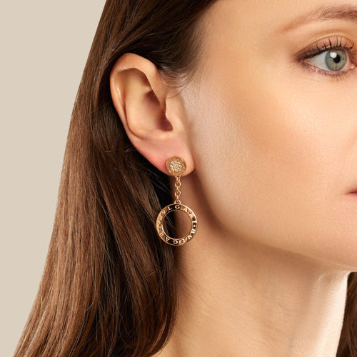BULGARI - Boucles d'oreilles Bulgari Revamping or rose diamants 58 Facettes