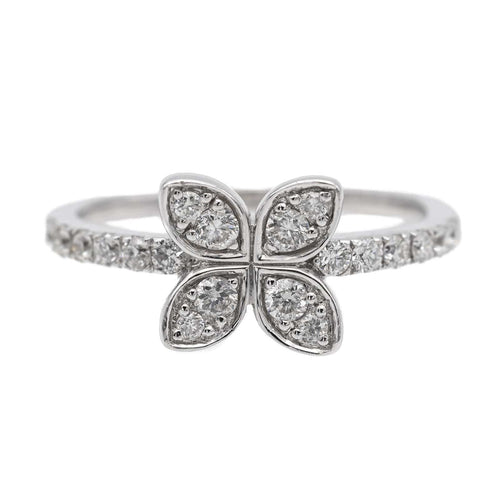 Bague Fleur Or blanc Diamant