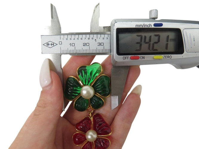 Collier parure collier boucles d'oreille augustine paris gripoix camelia pate verre 58 Facettes 269071