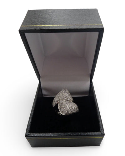 Bague 54 Bague or blanc et diamants 1,50 ct 58 Facettes 00033401