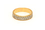 Bague 56 Alliance demi-américaine double rang en or jaune sertie de diamants 58 Facettes 21038