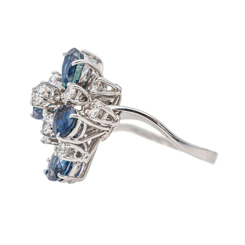 Bague 49 Bague Cocktail Or blanc Diamant, Saphir 58 Facettes 3263781CN