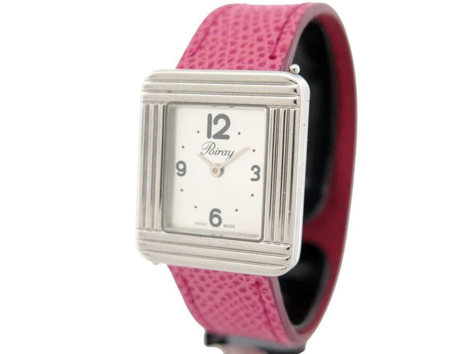 Montre montre POIRAY ma premiere pm acier 26mm bracelet cuir quartz lady 58 Facettes 269224