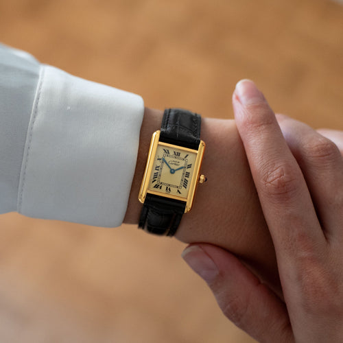 Montre Cartier - Montre Tank Must - Lemon roman dial - SM - Mint 58 Facettes