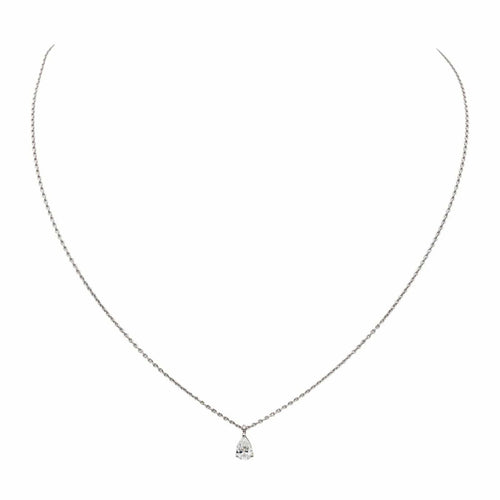 Collier Collier Solitaire Or blanc Diamant 58 Facettes 3747943CN