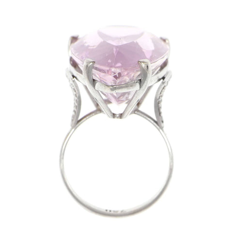 Bague 55 Bague en or blanc, kunzite, diamant 58 Facettes