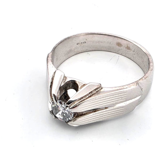 Bague 62 bague en or blanc massif et diamants 58 Facettes