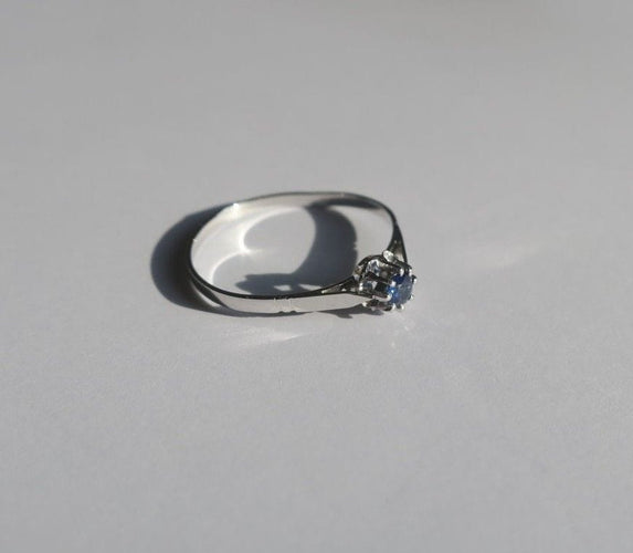 Bague 52 Bague solitaire saphir or blanc et platine 58 Facettes