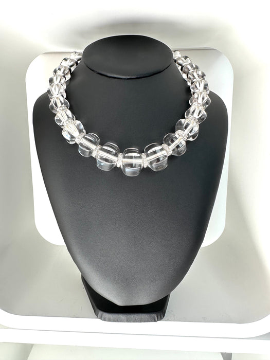 Collier BACCARAT - Collier Sherazade en or blanc avec cristaux et diamants 58 Facettes