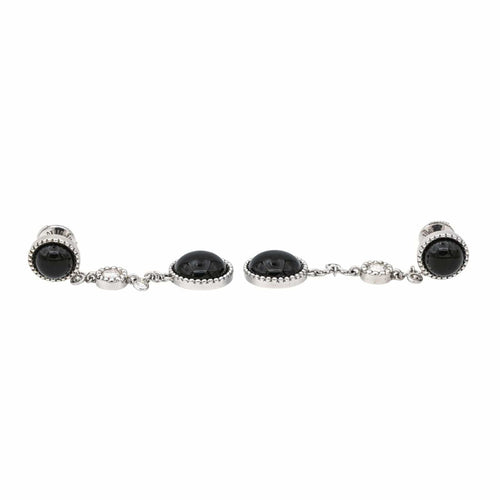 Boucles d'oreilles Susie Otero Boucles d'oreilles Pendantes  Or blanc Diamant, Onyx 58 Facettes 578248CD