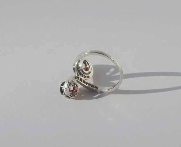 Bague 50 Haute bague Tourbillons 19e Grenat Diamant Platine 58 Facettes