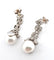 Boucles d'oreilles Boucles d'oreilles en platine avec perles et diamants 58 Facettes