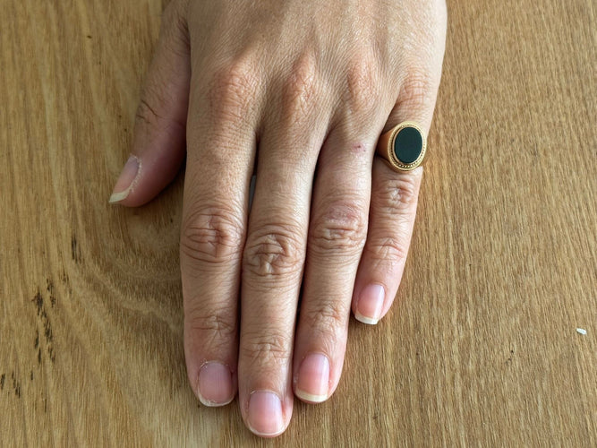 Bague 51 Bague chevalière or et jaspe 58 Facettes