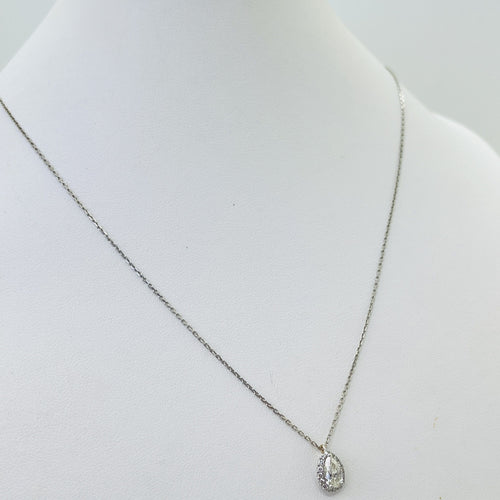 Collier Collier or blanc diamant poire 58 Facettes 20400000837