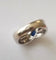 Bague 53 Bague or blanc saphir diamants 58 Facettes