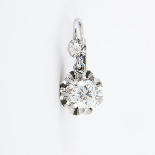 Boucles d'oreilles Dormeuses Diamants Or Blanc 58 Facettes